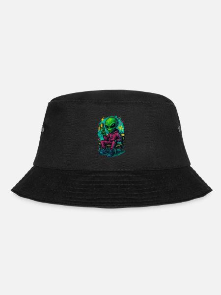 ALIEN THUG - pose chill - Bucket Hat - black