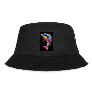 Delfin Pop Art Bunt - Bucket Hat - Schwarz - Vorne - Lela (165cm)