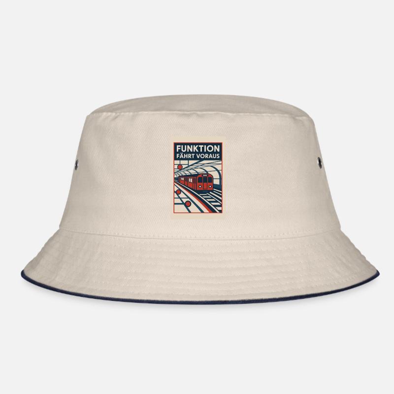 Subway Bauhaus 1930s Function Goes Ahead Retro Bucket Hat
