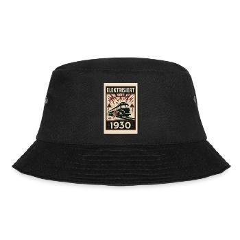Elektrisiert Strom Eisenbahn 1930 Bahn Zug Express - Bucket Hat - Schwarz - Vorne - Lela (165cm)