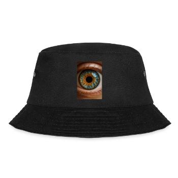 Feurige blaue Iris Nahaufnahme - Bucket Hat - Schwarz - Vorne - Lela (165cm)