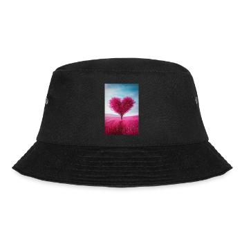 Herzförmiger Baum der Liebe - Bucket Hat - Schwarz - Vorne - Lela (165cm)