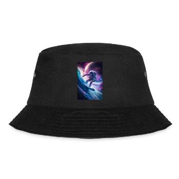 Surfen auf der kosmischen Welle - Bucket Hat - Schwarz - Vorne - Lela (165cm)