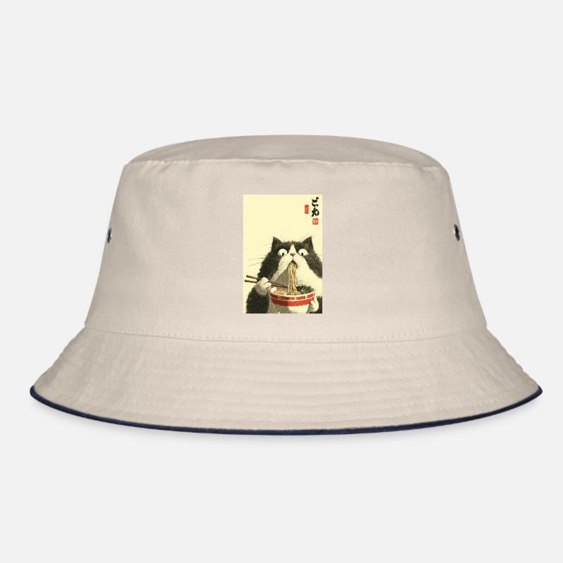 Chat surpris mangeant des ramen Bob