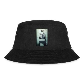 Coole Morgenroutine für Katzen - Bucket Hat - Schwarz - Vorne - Lela (165cm)