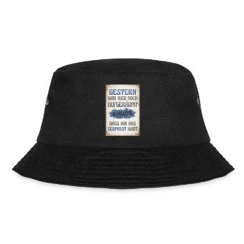 Gestern war hier noch aufgeräumt - Bucket Hat - Schwarz - Vorne - Lela (165cm)