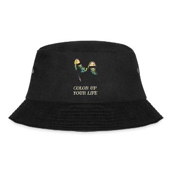 Bunte Sneakers im Retro-Style - Bucket Hat - Schwarz - Vorne - Lela (165cm)