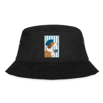 Chic Dog Coffee and Beret - Bucket Hat - black - Front - Lela (165cm)
