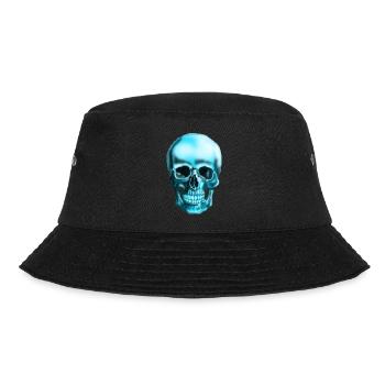 Blue skull neon print - Bucket Hat - black - Front - Lela (165cm)
