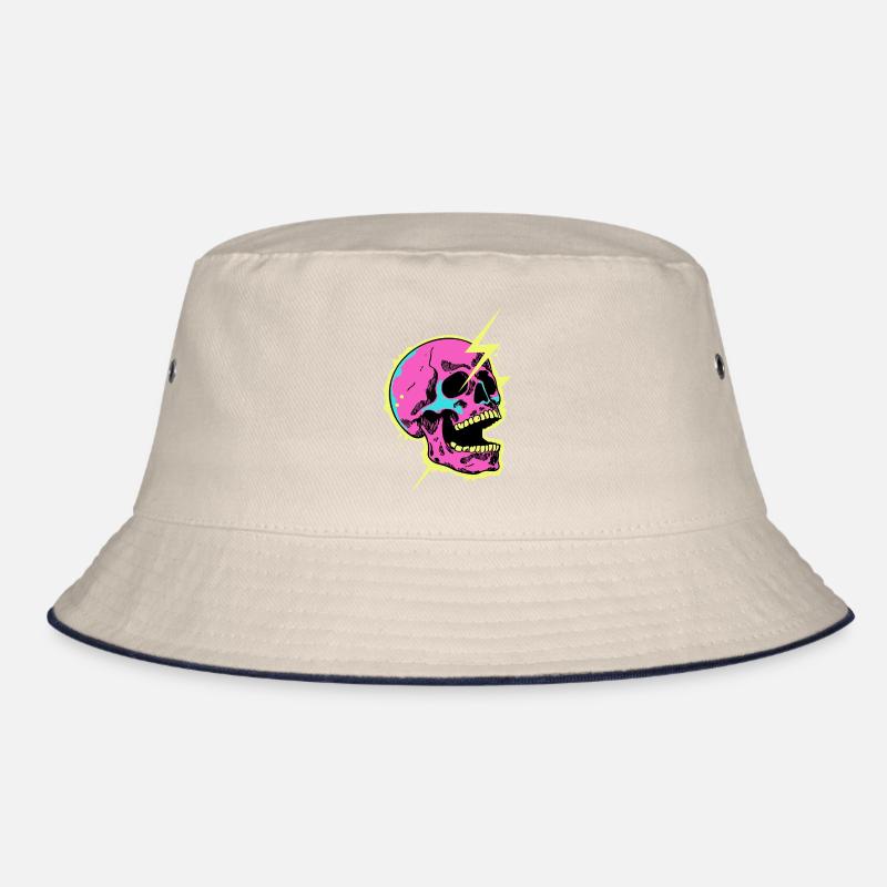 Neon-Schädel-Blitzausbruch Bucket Hat