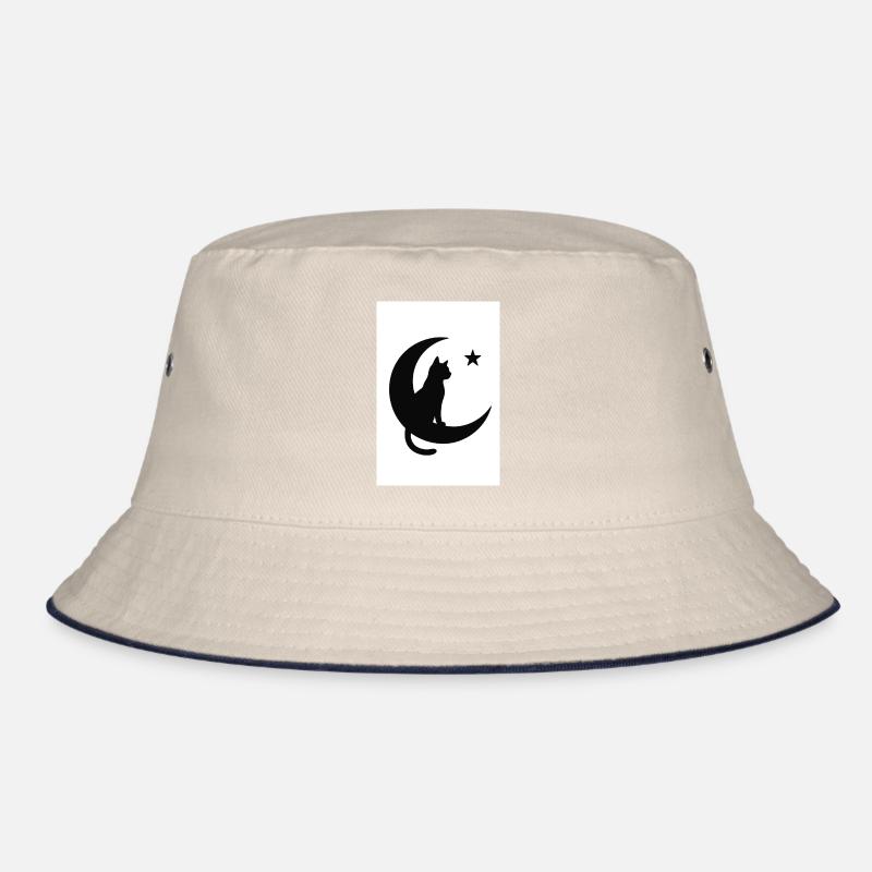 Moon cat on moon shadow Bucket Hat