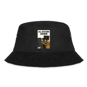 All Systems Down IT Humor Caricature - Bucket Hat - black - Front - Lela (165cm)