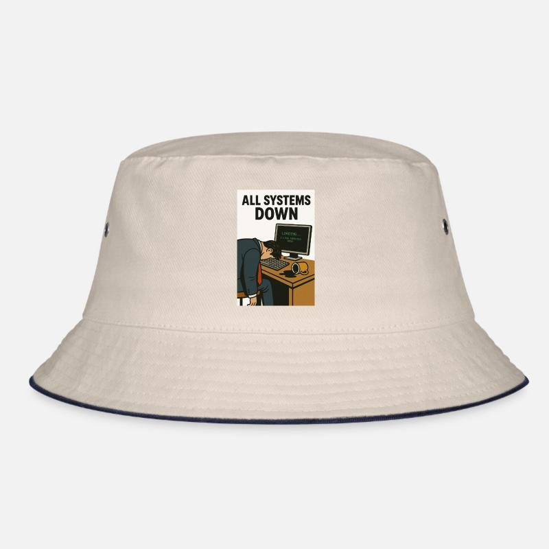 All Systems Down  IT Humor Karikatur  Bucket Hat