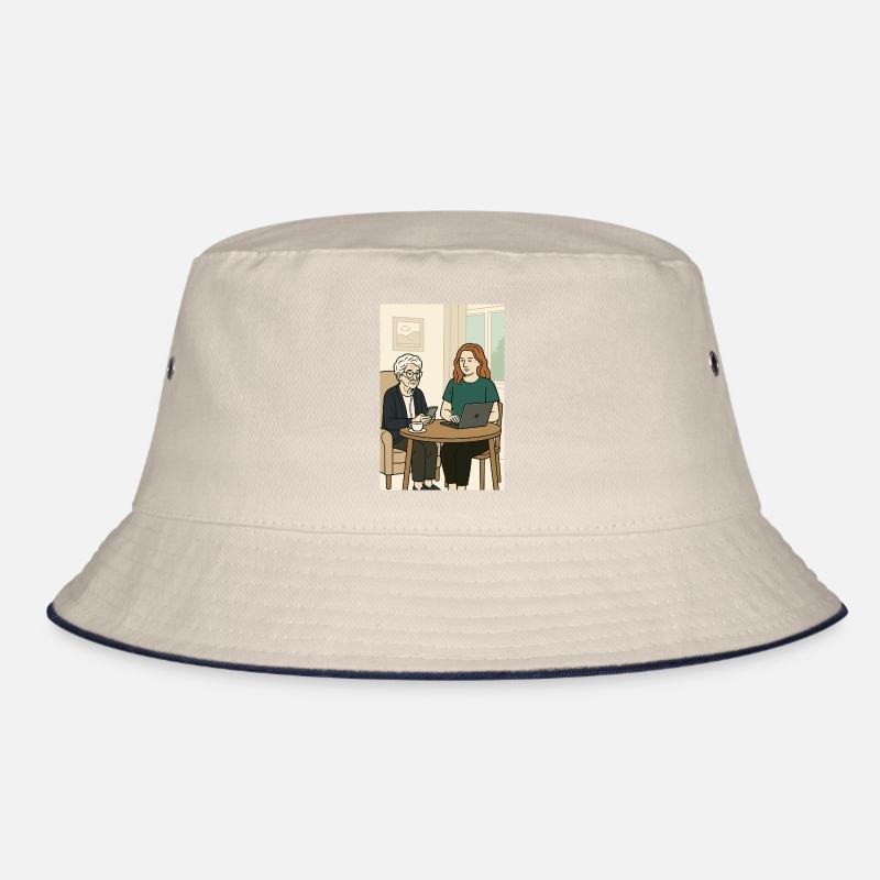 Generationen am Tisch mit Technik Bucket Hat