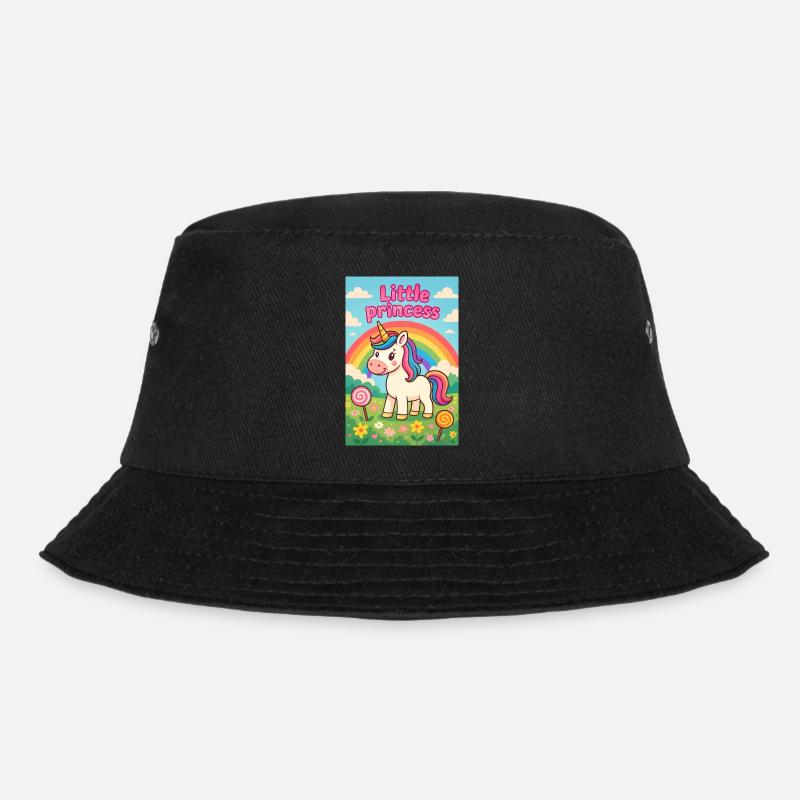 Einhorn Kleine Regenbogenprinzessin - Bucket Hat - Schwarz