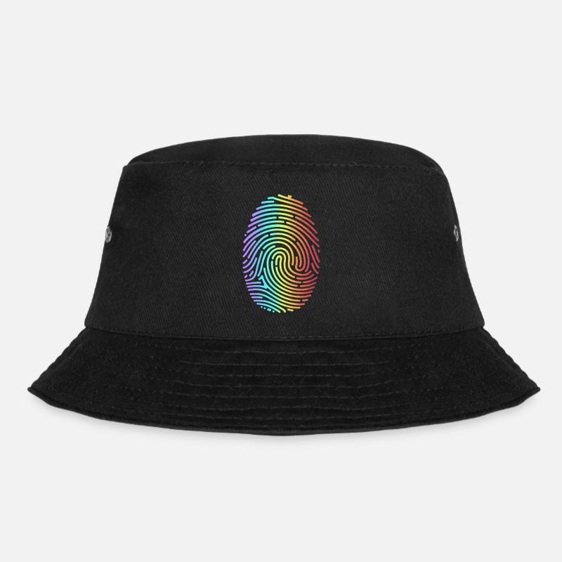 Bunter Regenbogen Fingerabdruck - Bucket Hat - Schwarz