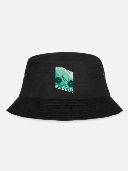 Selten radlos – Bold Poster Design Typo Fahrrad - Bucket Hat - Schwarz