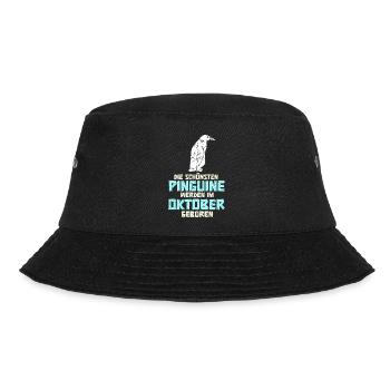 October Birthday Penguin Saying Funny - Bucket Hat - black - Front - Lela (165cm)