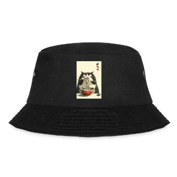 Neko Ramen Feast - Bucket Hat - black - Front - Lela (165cm)