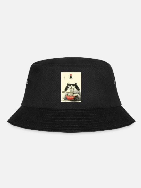 Nudelkatzen-Festmahl - Bucket Hat - Schwarz