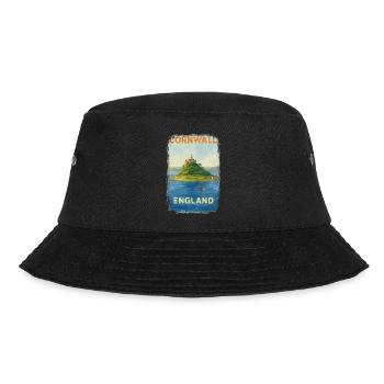 Cornwall England – Aquarell Reiseposter - Bucket Hat - Schwarz - Vorne - Lela (165cm)