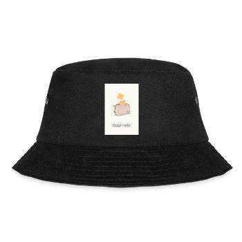 Toast First – Cool Kitchen Saying - Bucket Hat - black - Front - Lela (165cm)