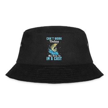 Can’t Work Today My Arm Is in a Cast Angler Humor - Bucket Hat - black - Front - Lela (165cm)