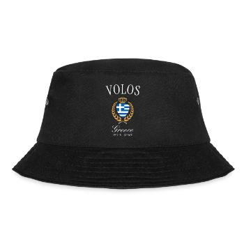 Volos Griechenland Wappen Krone – Reise Souvenir - Bucket Hat - Schwarz - Vorne - Lela (165cm)