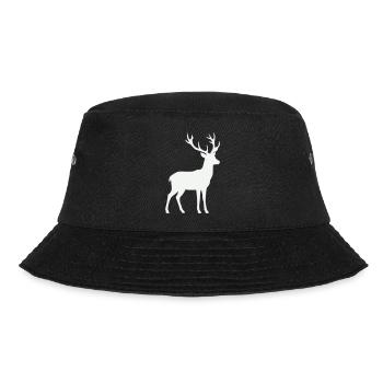 Hirsch Silhouette - Bucket Hat - Schwarz - Vorne - Lela (165cm)
