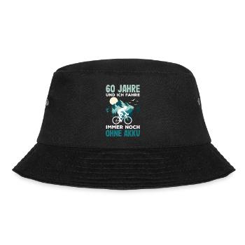 60 Jahre Ohne Akku Fahrrad Radfahrer Geburtstag - Bucket Hat - Schwarz - Vorne - Lela (165cm)