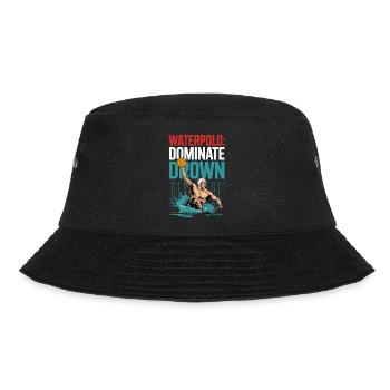 Wasserpolo: Dominate Drown Action Motiv - Bucket Hat - Schwarz - Vorne - Lela (165cm)