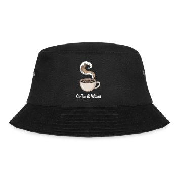 Coffee Waves Surfing Coffee & Waves Surfer Beach - Bucket Hat - black - Front - Lela (165cm)