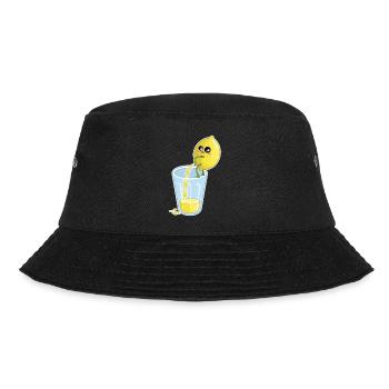 Lemon Makes Juice – Funny Cartoon - Bucket Hat - black - Front - Lela (165cm)