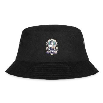 Meditating Buddha Lotus Mandala - Bucket Hat - black - Front - Lela (165cm)