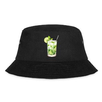 Mojito Drink – Frisches Sommer‑Design - Bucket Hat - Schwarz - Vorne