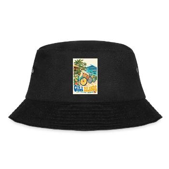 Erleben Sie Gili Islands Indonesien Retro Tropical - Bucket Hat - Schwarz - Vorne