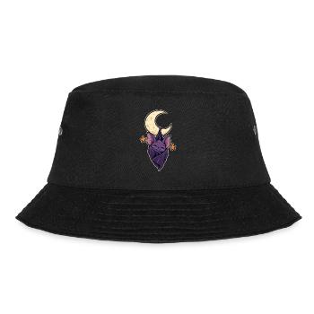 Schlafende Fledermaus auf dem Mond - Bucket Hat - Schwarz - Vorne