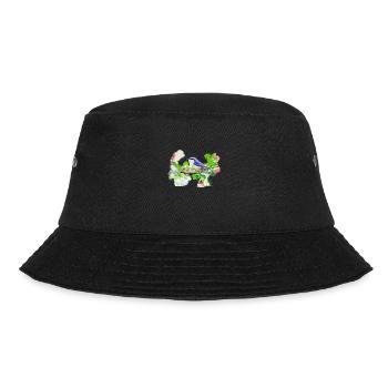 kohlmeise,vogel,blumen,aquarell - Bucket Hat - Schwarz - Vorne - Lela (165cm)