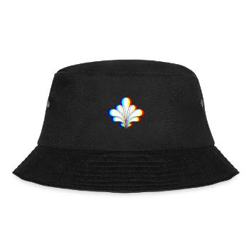 EDM - Blume - Glitch Rave Style - Bucket Hat - Schwarz - Vorne - Lela (165cm)
