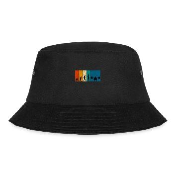 Bodybuilding Bodybuilder GYM Evolution Retro - Bucket Hat - Schwarz - Vorne - Lela (165cm)