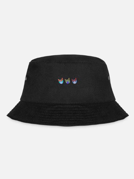 katzen gesichter,3 katzen,warhol, katzenkopf,katze - Bucket Hat - Schwarz