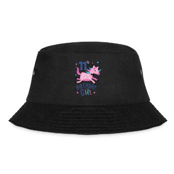 11. Geburtstag Mädchen 11 Jahre Licorn Einhorn - Bucket Hat - Schwarz - Vorne - Lela (165cm)