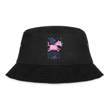 9. Geburtstag Mädchen 9 Jahre Licorn Einhorn - Bucket Hat - Schwarz - Vorne - Lela (165cm)