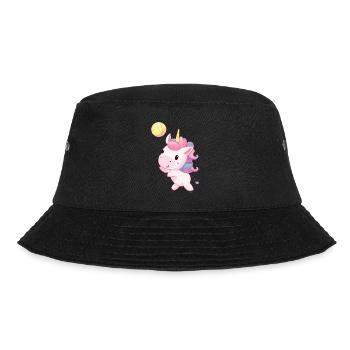 Cute unicorn playing volleyball - Bucket Hat - black - Front - Lela (165cm)