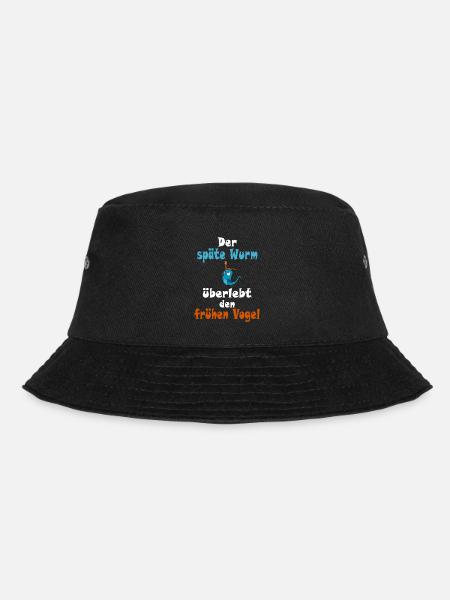 Der späte Wurm überlebt den frühen Vogel - Bucket Hat - Schwarz