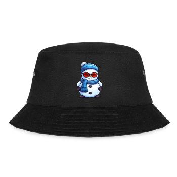 Cooler Schneemann mit Sonnenbrille Winter Design - Bucket Hat - Schwarz - Vorne - Lela (165cm)