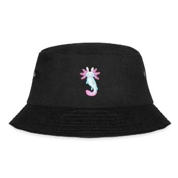 Oster-Axolotl mit Hasenohren - Bucket Hat - Schwarz - Vorne - Lela (165cm)