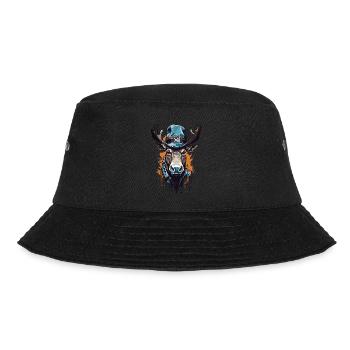 Elch-Gangster der alten Schule - Bucket Hat - Schwarz - Vorne - Lela (165cm)