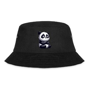Funny Panda Comic Whimsical Skeptical Bull - Bucket Hat - black - Front - Lela (165cm)