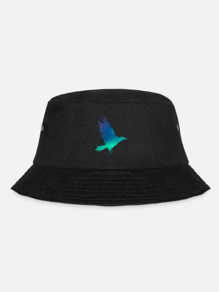 Krähe in Nordlichtern - Bucket Hat - Schwarz